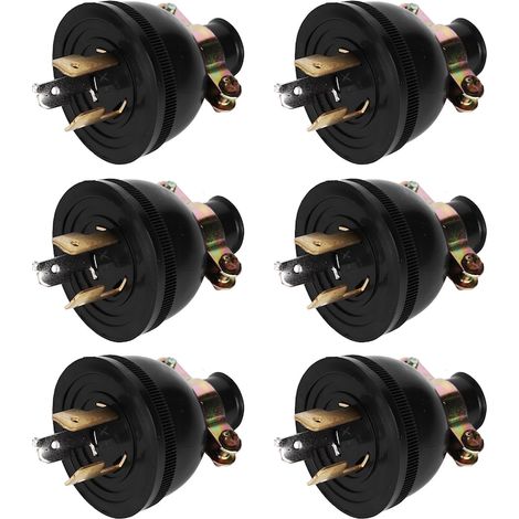 Lot de 6 connecteurs à 3 broches (norme USA) pour groupe électrogène essence 3-7 kW, 220 V, Mmgoqqt (1/5)