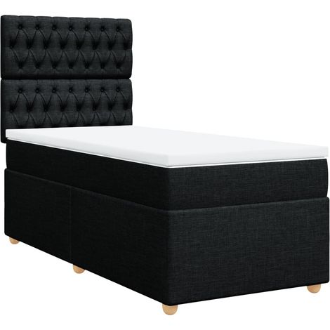 Maison Exclusive - Boxspringbett mit Matratze Schwarz 90x200 cm S (1/5)