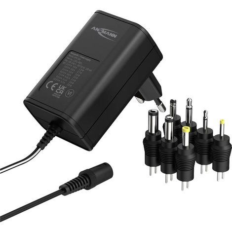 Ansmann 1201-0021 Alimentatore a spina regolabile 12 V/DC, 9 V/DC, 7.5 V/DC, 6 V, 4.5 V/DC, 3 V 300 mA 3.60 W (1/5)