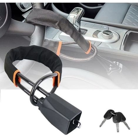 (Schwarz) Diebstahlsicherung für Autos, Lenkradsperre, Sicherheitsgurtsperre – Universal Schwarz (1/4)