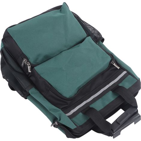 Sac à outils à dos en toile résistante à l'usure, grande capacité, compartiments multiples, sac à dos portable pour électricien, hauteur 48 cm / 18,9 pouces (1/5)