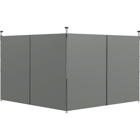 Parois latérales de Rechange Barnum panneaux latérals pour tonnelle 3 x 3 ou 3 x 6 m 2 pièces gris foncé (1/5)