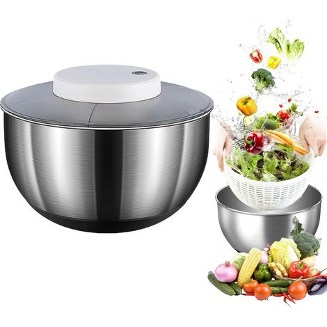 Essoreuse à salade, en acier inoxydable, 4,5 l, avec essorage automatique (1/5)