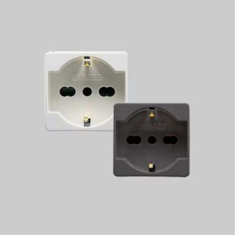 Presa italiana/tedesca 'system' 10/16a 250v 2p+t - bianco GEWISS (1/3)