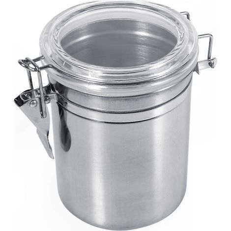 Contenant en Acier Inoxydable de Grande Taille pour Rangement de Cuisine, Parfait pour Sucre, Thé et Grains de Café (1/4)