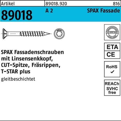 Tornillo  de  fachada  R  89018  LISEKO  T-STAR  4,5x  80/46-T  A  2  100  piezas  SPAX (1/2)