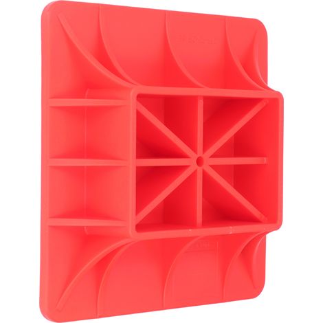 Cale de levage tout-terrain robuste rouge en nylon anti-fracture pour sable, boue, herbe et sol meuble - Support de cric 4x4, plaque de stabilisation (1/5)