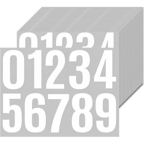 White Vinyl Number Stickers - Outdoor Sticker for Mailbox, Home Address, Door, DIY and Scrapbooking (1/5)