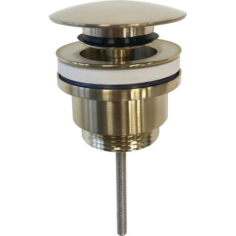 Orbit Universal Push Button Basin Waste Slotted/Un-Slotted - Brushed Brass (1/4)