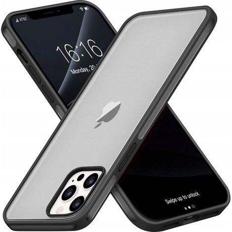 CUSTODIA PER APPLE IPHONE 12 PRO MAX NERA RETRO TRASPARENTE (1/5)