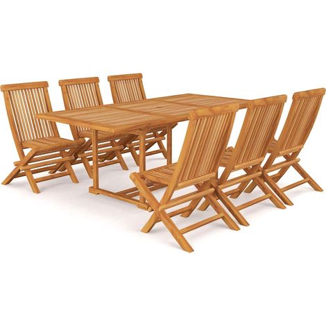Maison Exclusive - Set da Pranzo da Giardino 7 pz in Legno Massello di Teak (1/5)