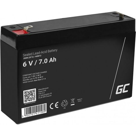 Green cell agm vrla 6v 7ah wartungsfreie batterie fur alarmanlagen registrierkassen spielzeug