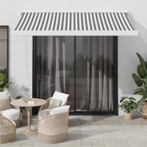 Toldo retráctil aluminio y tela antracita y 3,5x2,5 m