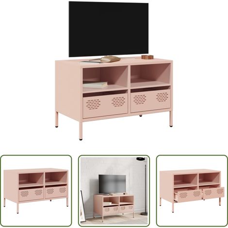 vidaXL Kaltgewalzter Stahl - TV-Schrank Rosa 68x39x43,5 cm Kaltgewalzter Stahl (1/5)
