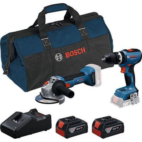 KIT COMBO 2 HERRAMIENTAS 18V: GSB 18V-65 + GWS 18V-8 + 2 baterías GBA 4,0Ah + cargador GAL 18V-40 (1/4)