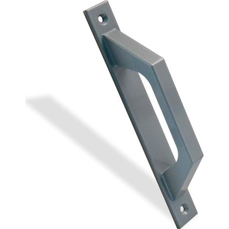 Poignée de porte coulissante - plaque rectangulaire - alliage d'aluminium - convient aux portes coulissantes ou aux portes de passage (gris)