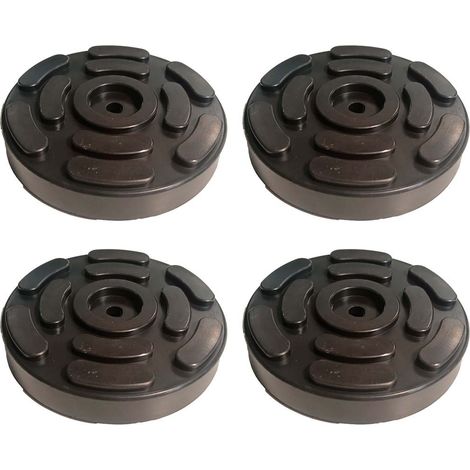 4 Pezzi Tamponi a Cuffia in Gomma Tondo 140x27mm Con Foro Centrale Per Ponte Sollevatore Ravaglioli OMCN