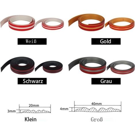 Moulures décoratives autocollantes - 3 m x 2 cm - Noir - Baguettes d'angle autocollantes - Moulure en stuc flexible - Quart de tige - Peel and Stick Wall Molding (1/3)