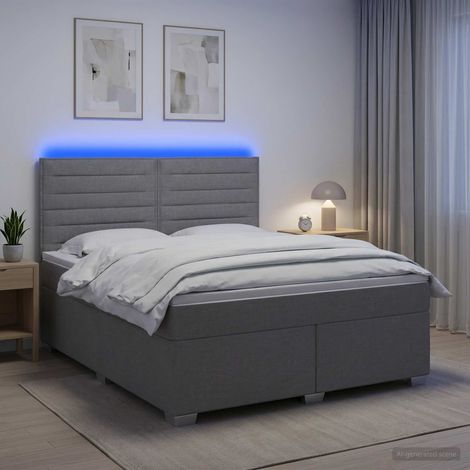Cama box spring con colchón Gris Claro 140 x 200 cm Tela (1/5)