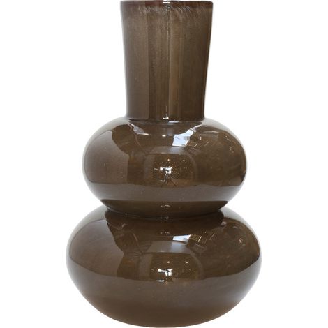 Vase en Verre Soufflé Fait Main pour Décoration de Salon et Chambre, Marron Foncé - PANGIVO (1/3)
