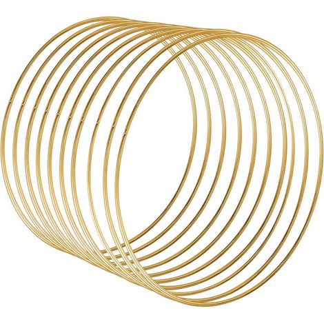 Lot de 6 grands cercles décoratifs en métal doré - 150 x 3 mm (1/5)