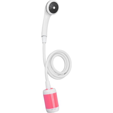 Tragbare elektrische Dusche in Pink, ideal für Camping, Wellness, Auto- und Tierwäsche sowie zum Bewässern von Pflanzen und Gemüse. (1/5)