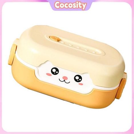 Cocosity Kinder-Cartoon-Behälter, doppelwandige Lunchbox, orange und gelb (1/5)