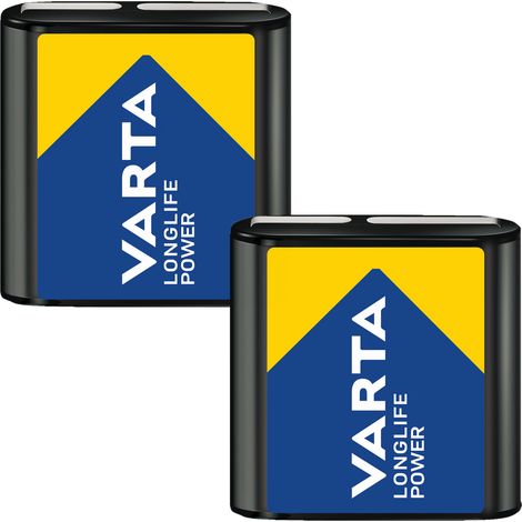 2 pilas alcalinas Varta LL Power MN1203 de 4,5 V planas para linterna LED (1/3)