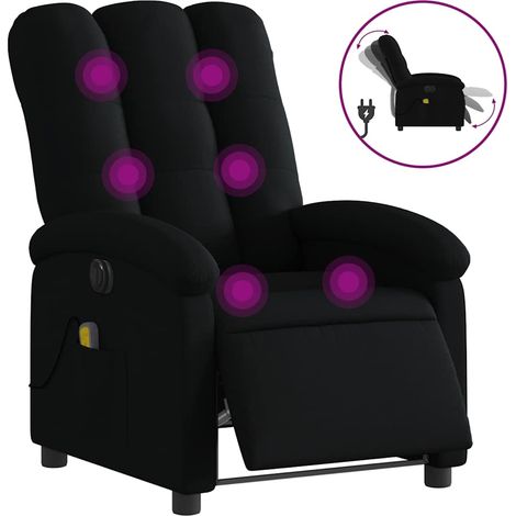 Maison Exclusive - Sillón reclinable de masaje eléctrico tela neg