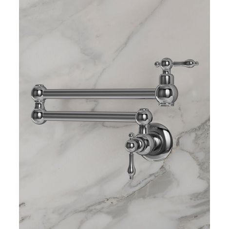 Mezclador de lavabo extraíble de pared con dos mandos y dos articulaciones giratorias - agua fría - Cromo - RWMezclador de lavabo (1/5)