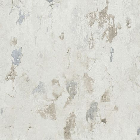 Stone tile wallpaper wall Profhome 379544 non-woven wallpaper slightly textured stone look matt grey white 5.33 m2 (57 ft2) (1/5)