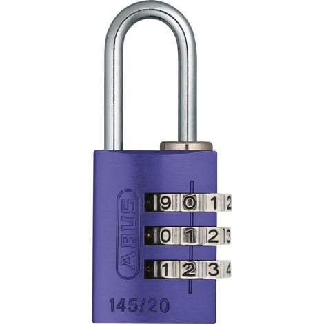 ABUS Zahlenschloss 145/20 lila Lock-Tag