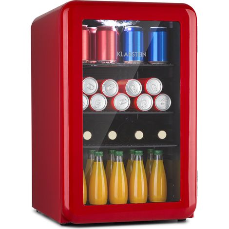 Klarstein PopLife Nevera para bebidas frigorífico 70 litros de capacidad de 0 a 10 °C diseño retro LED
