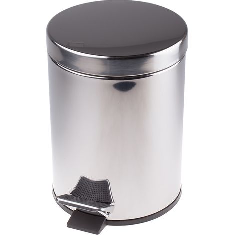 Poubelle Chrome en Acier Inoxydable, 5L ( Prix pour 1 ) (1/2)