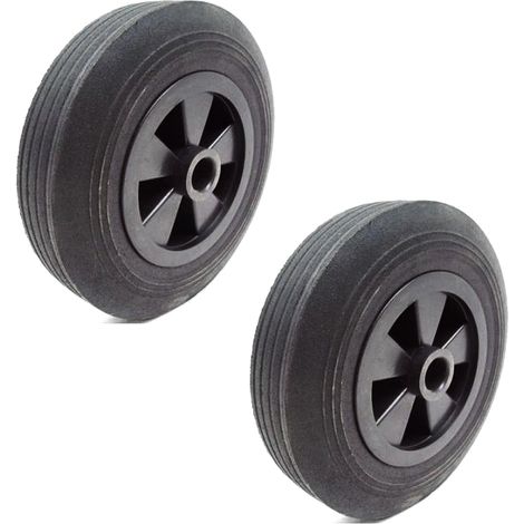 2 Stück Gummiräder Gummirad 200 mm Rolle Laufrolle NEU Vollgummirad Räder Rad