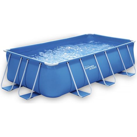 Habitat Et Jardin – Piscine tubulaire rectangulaire 4 x 2 x 1 m – Filtration à cartouche RX600 – Matériaux PVC 3 couches – Échelle de sécurité incluse (1/4)