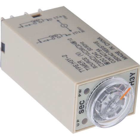 Relais temporisé 8 broches H3Y-2, cadran transparent réglable, pour appareils électroménagers et fournitures électriques, 0-3S 220 V CA
