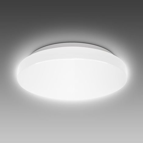 Plafonnier LED salle de bain IP44 Ø22cm, 10W 900lm, blanc neutre 4000K, éclairage anti-éblouissement pour pièces humides, montage facile, design plat