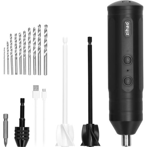 Perceuse électrique portative rechargeable, tournevis sans fil, mini - perceuse multifonctionnelle sans balais pour maison, mélang (1/4)