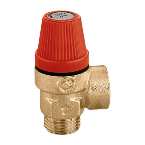 Soupape de sécurité ordinaire certifiée. Raccords 1/2", réglage 3 bar Caleffi 312430  1/2" - 3 bar