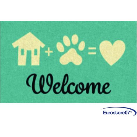 Zerbino cocco "welcome pet" in cocco mm.15 fondo pvc antiscivolo cm.40x70 (1/4)