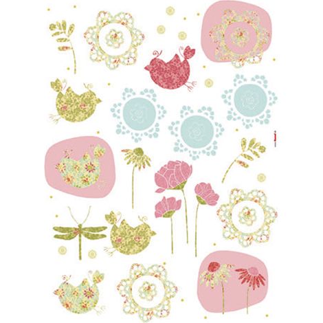 Komar Wandaufkleber - Patchwork - 70 x 50 cm - selbstklebender Wandsticker - für Kinderzimmer (1/2)