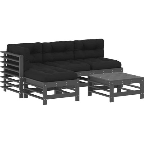 Maison Exclusive - Juego de muebles jardín 5 piezas y cojines mad (1/5)