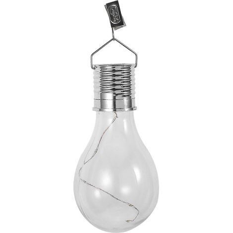 Ampoule LED solaire rotative étanche à suspendre pour jardin et camping (coque transparente avec lumière blanche chaude) (1/4)