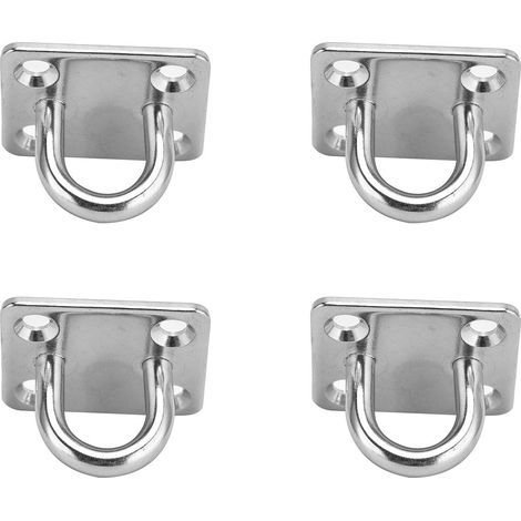 Lot de 4 fixations murales/plafond en acier inoxydable 304 avec crochet intégré (1/5)
