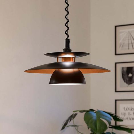 [GEBRAUCHT] B-Ware Eglo Hängeleuchte Brenda LED Pendelleuchte dimmbar schwarz kupfer 110cm Höhe (1/2)
