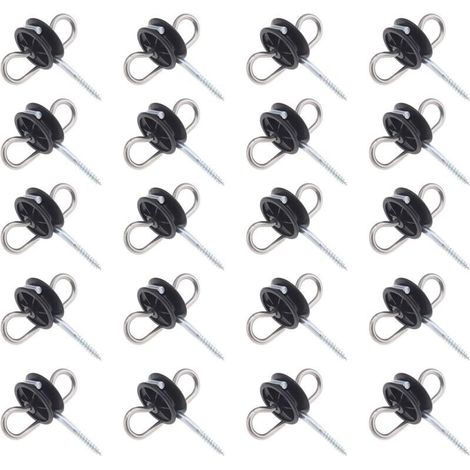 FENOPLASTICA20 Isolateurs de Poignée à Double Oeil pour Clôture Électrique à Basse Impédance (1/4)