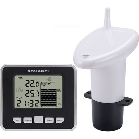 Sensor de nivel de agua por ultrasonidos para depósitos de agua, sensor de profundidad de líquido con pantalla (1/4)