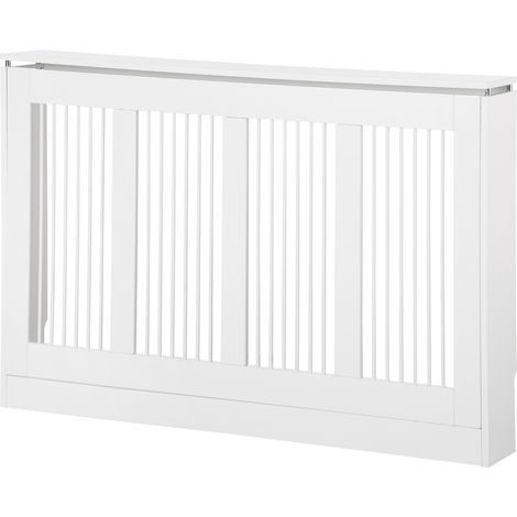 Copiermosifone a Doghe Moderno MDF Acciaio Bianco 120x18x84cm