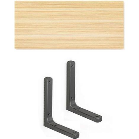 Étagère murale flottante en bois 40x30cm avec supports, réglable, fixation murale. (1/5)
